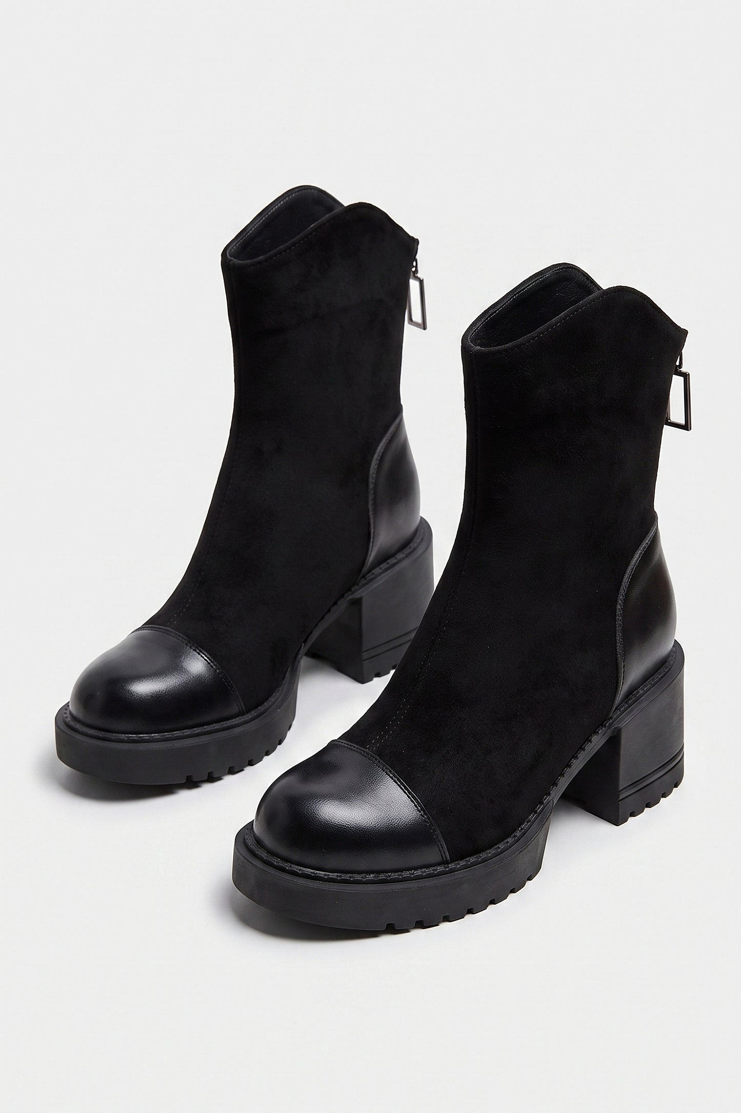 Women’s Winter Chunky Block Heel Suede Ankle Boots
