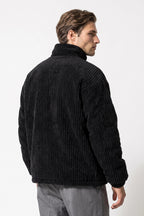 Men's Winter Warm Corduroy Padded Jacket with High Collar
