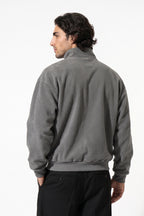 Men’s Winter Warm Fleece Cardigan Stand Collar Full Zip