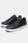 Men's Comfortable Leather Trainers with Low Top and Lace Up