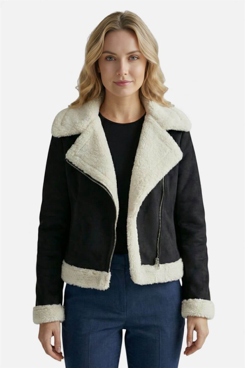 Caurelle | Women’s Faux Fur Suede Teddy Jacket