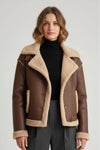 Caurelle | Women’s Smooth Cropped Faux Fur Lapel Jacket