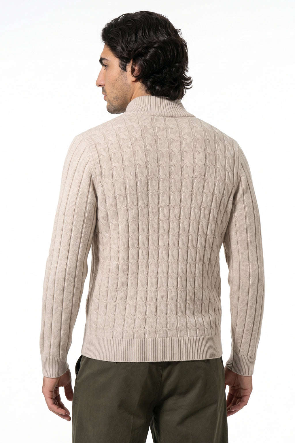 Men’s Winter Warm Cable Knit Cardigan Full Zip