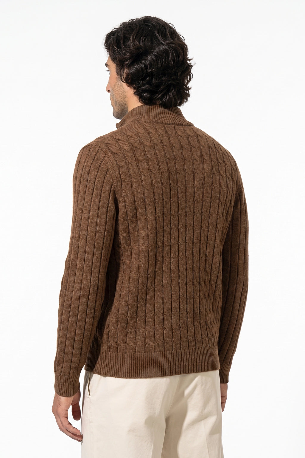 Men’s Winter Warm Cable Knit Cardigan Full Zip