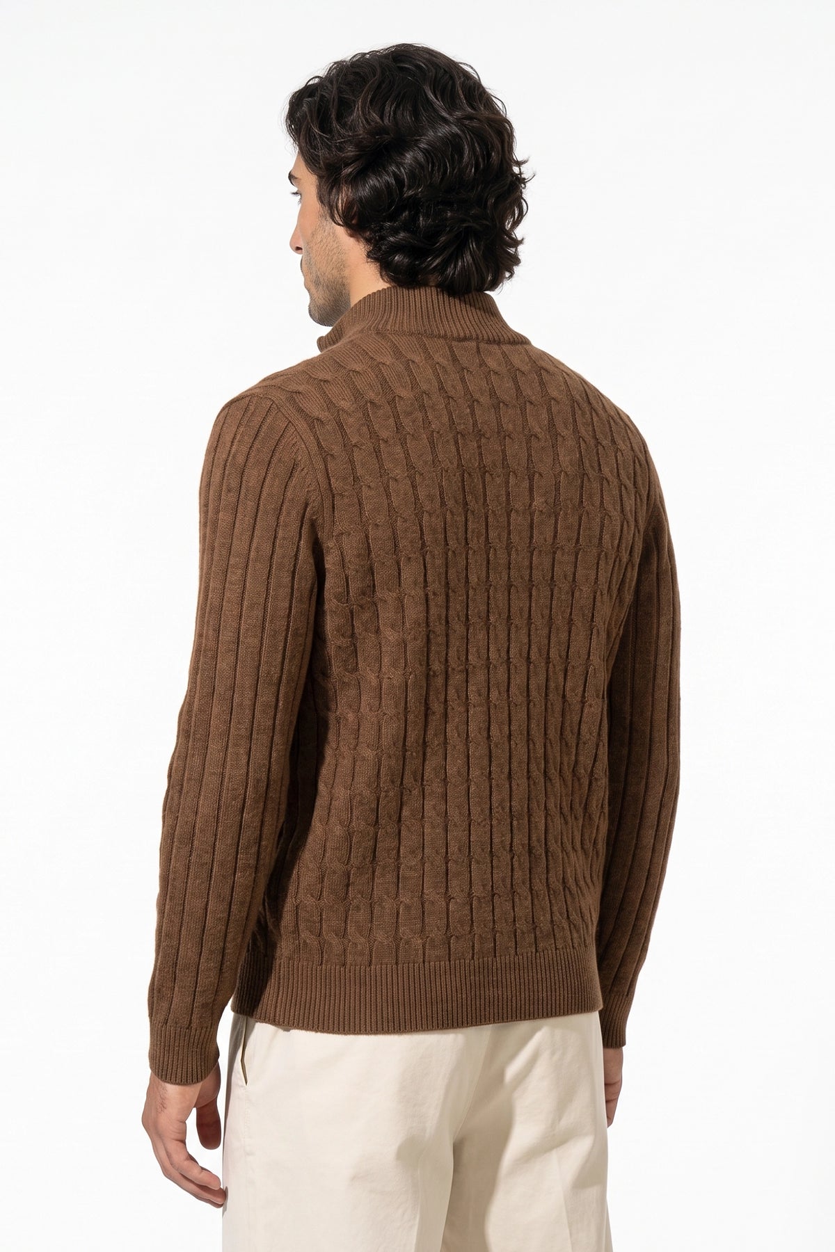 Men’s Winter Warm Cable Knit Cardigan Full Zip