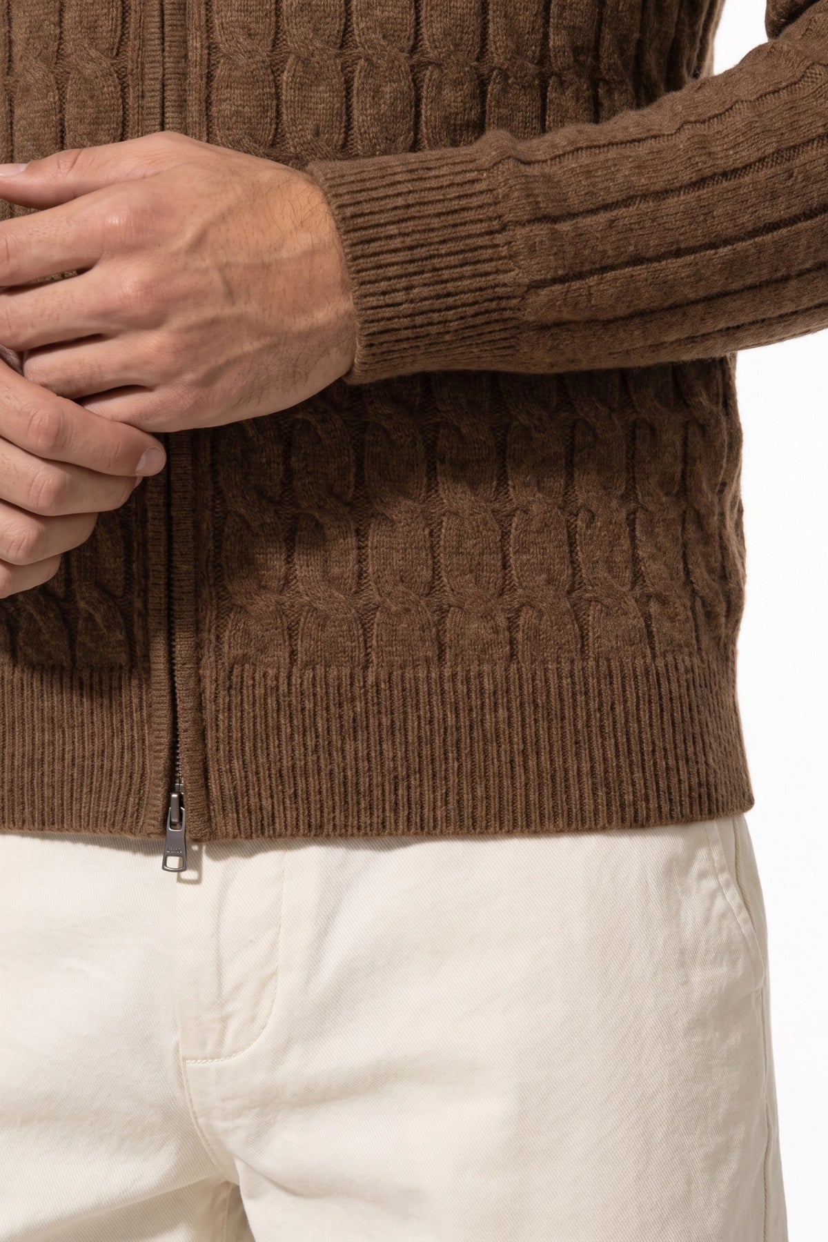 Men’s Winter Warm Cable Knit Cardigan Full Zip