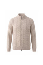 Men’s Winter Warm Cable Knit Cardigan Full Zip