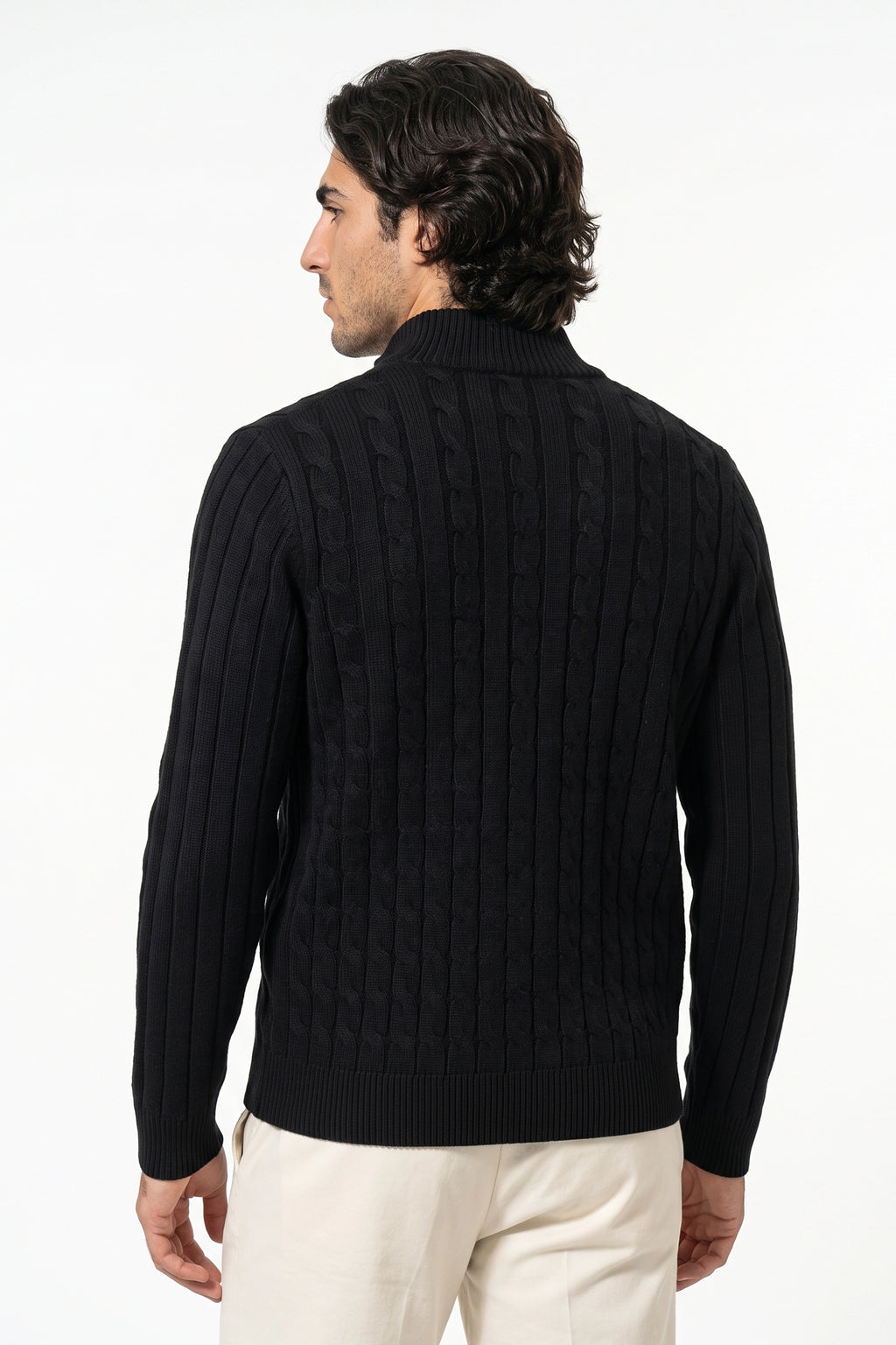 Men’s Winter Warm Cable Knit Cardigan Full Zip