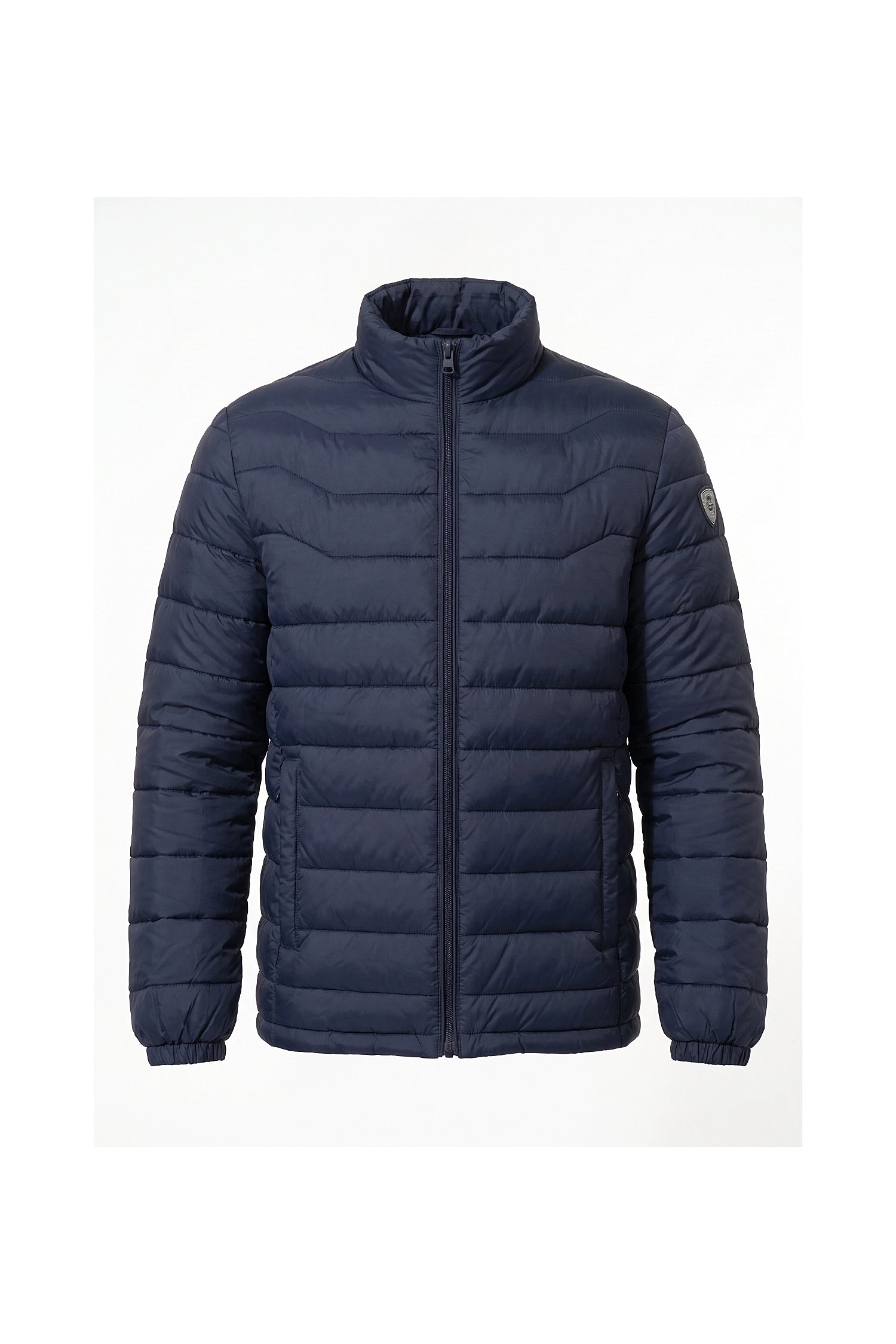 Men’s Winter Warm Stand Collar Puffer Jacket with Zip Pockets