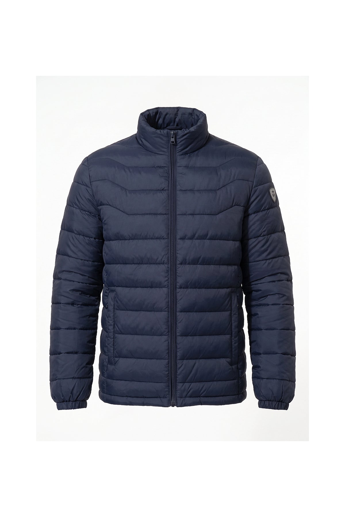 Men’s Winter Warm Stand Collar Puffer Jacket with Zip Pockets