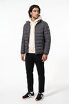 Men’s Winter Warm Stand Collar Puffer Jacket with Zip Pockets