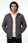 Men’s Winter Warm Stand Collar Puffer Jacket with Zip Pockets