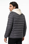 Men’s Winter Warm Stand Collar Puffer Jacket with Zip Pockets