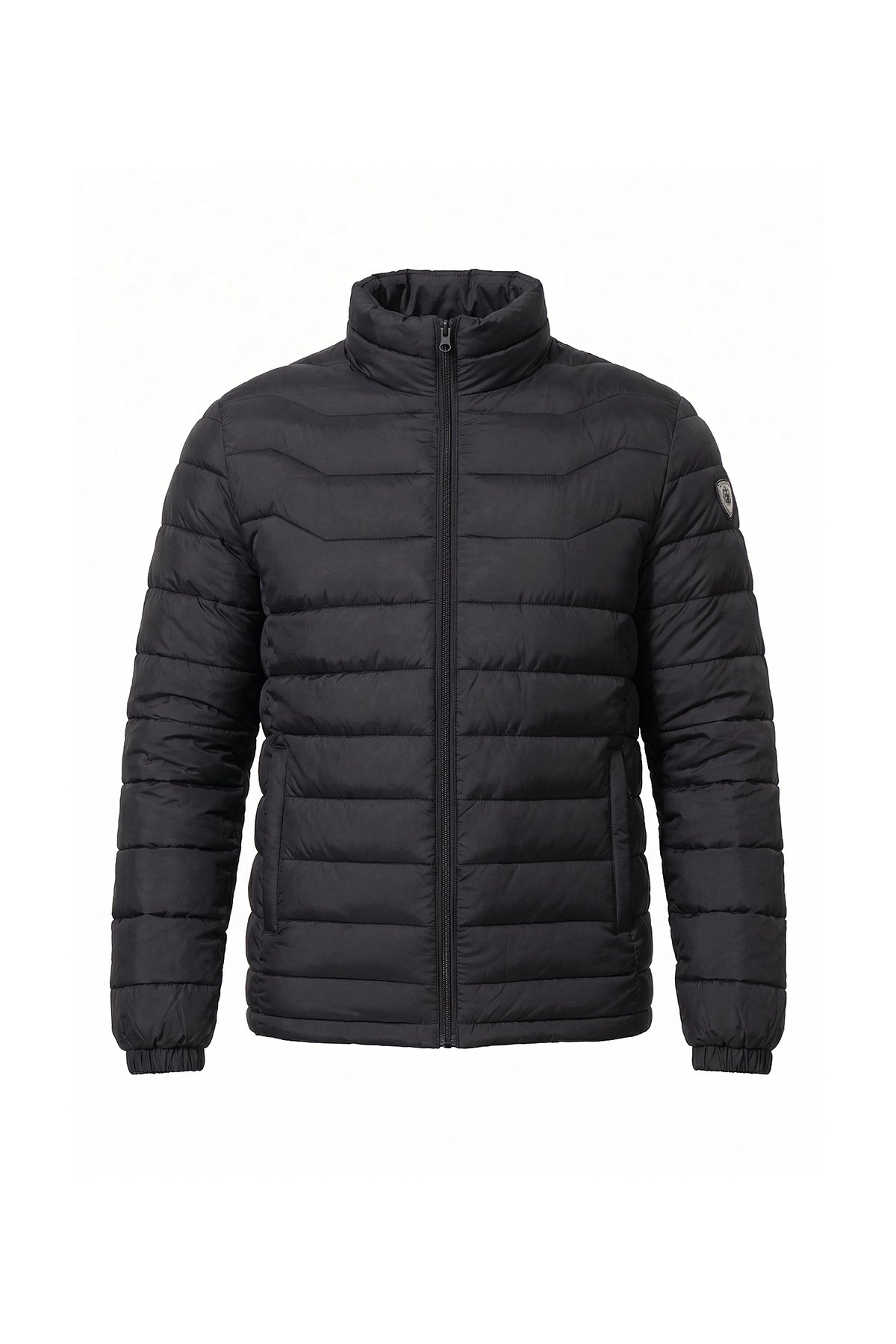Men’s Winter Warm Stand Collar Puffer Jacket with Zip Pockets
