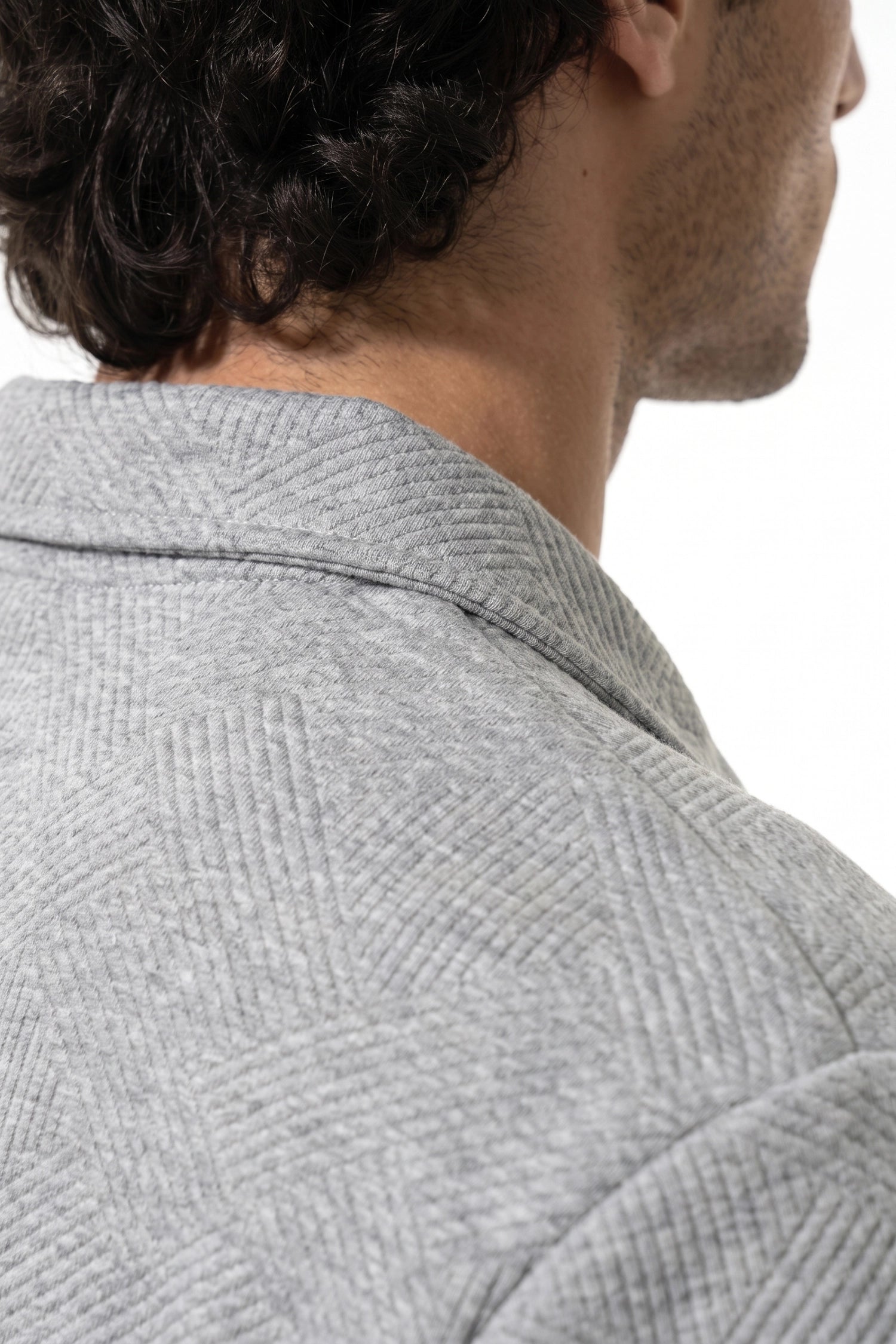 Men's Winter Comfortable Textured Knit Polo Jumper Quarter Zip