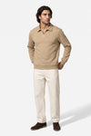 Men's Winter Comfortable Textured Knit Polo Jumper Quarter Zip