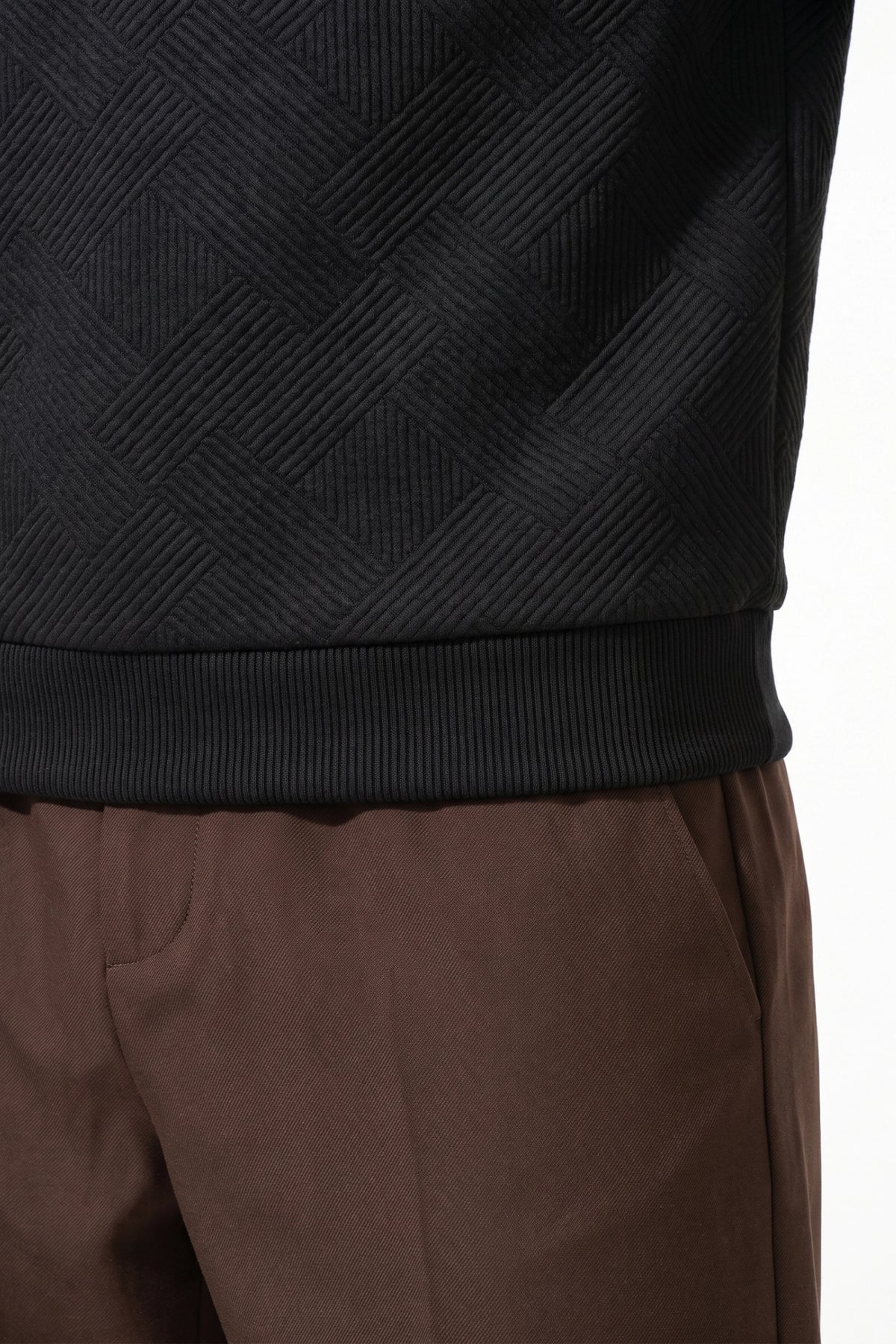 Men's Winter Comfortable Textured Knit Polo Jumper Quarter Zip