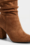 Women’s Winter Suede Slouch Block Heel Knee High Boots