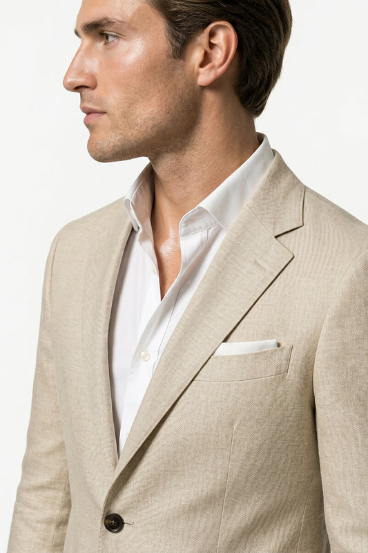 Caurelle | Men’s Linen Style Suit Classic Casual Elegance