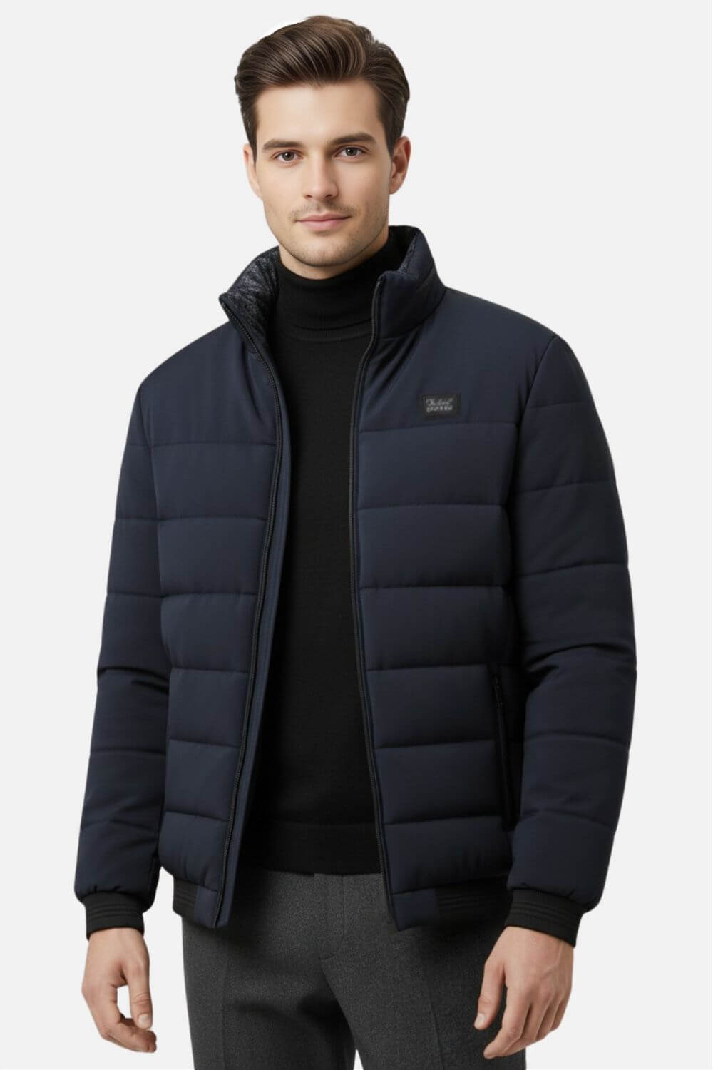 Caurelle | Men’s Stand-Collar Puffer Jacket with Fleece Lining