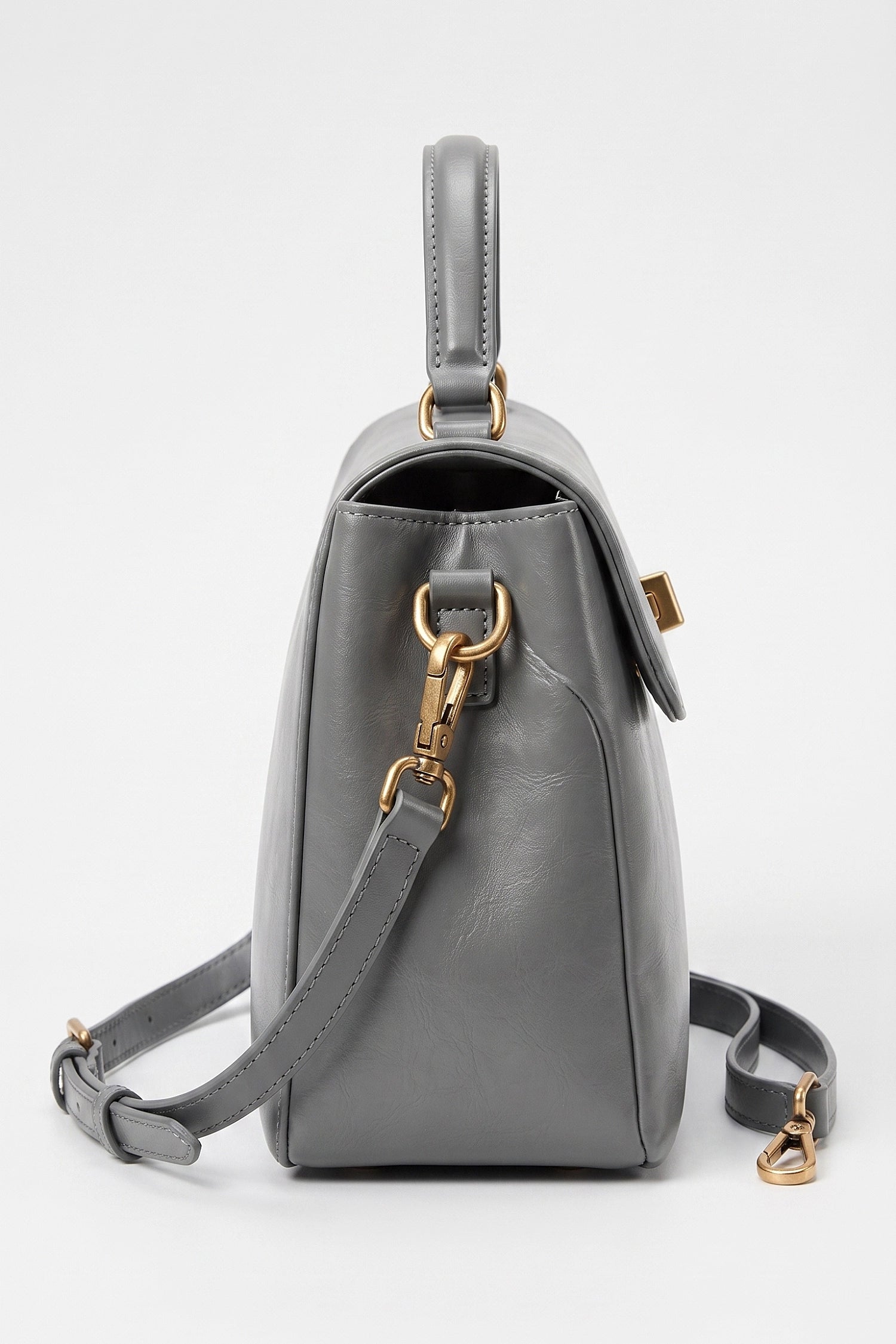 Women's Versatile Genuine Leather Satchel Crossbody Bag with Top Handle