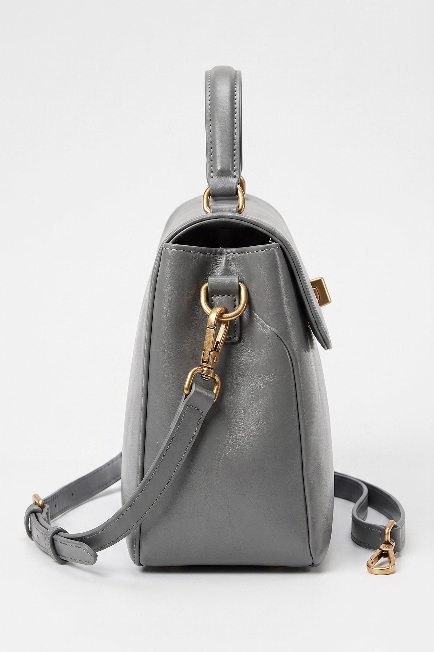 Women's Versatile Genuine Leather Satchel Crossbody Bag with Top Handle