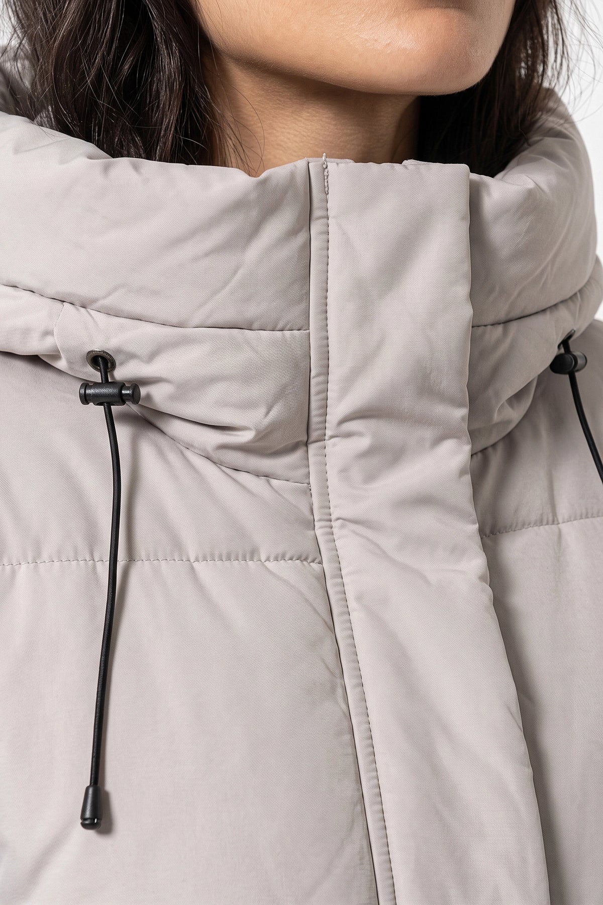 Women's Winter Warm Hooded Puffer Jacket with Adjustable Drawstring Waist