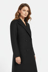 Caurelle | Women’s Long Double-Breasted Coat – Timeless Black Sophistication