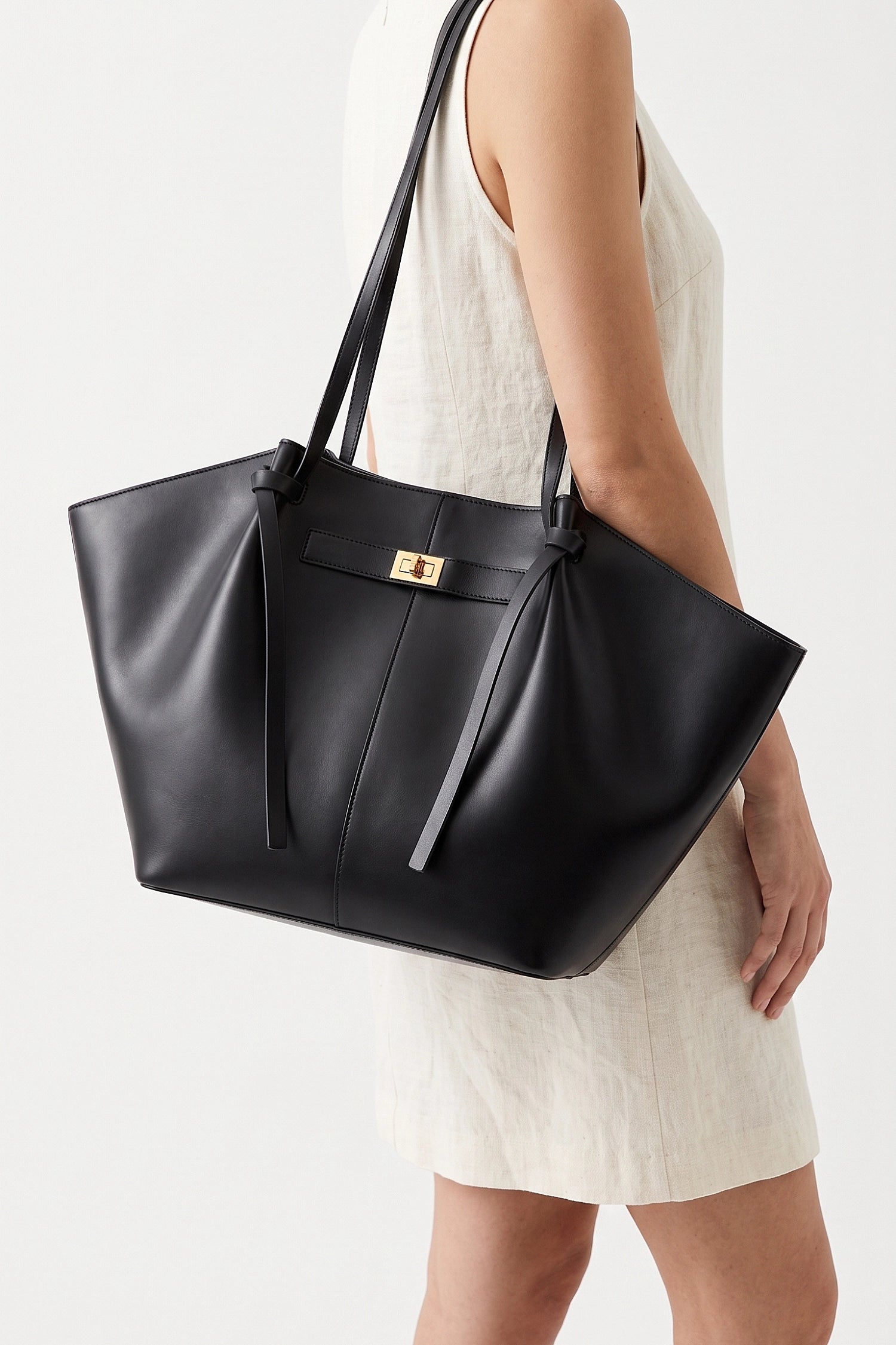 Women's Spacious Leather Shoulder Tote Bag
