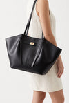 Women's Spacious Leather Shoulder Tote Bag