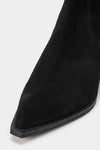 Women’s Warm Suede Pointed Toe Western Ankle Boots with Back Zip