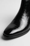 Men’s Easy Wear Glossy Leather Chelsea Boots with Low Heel