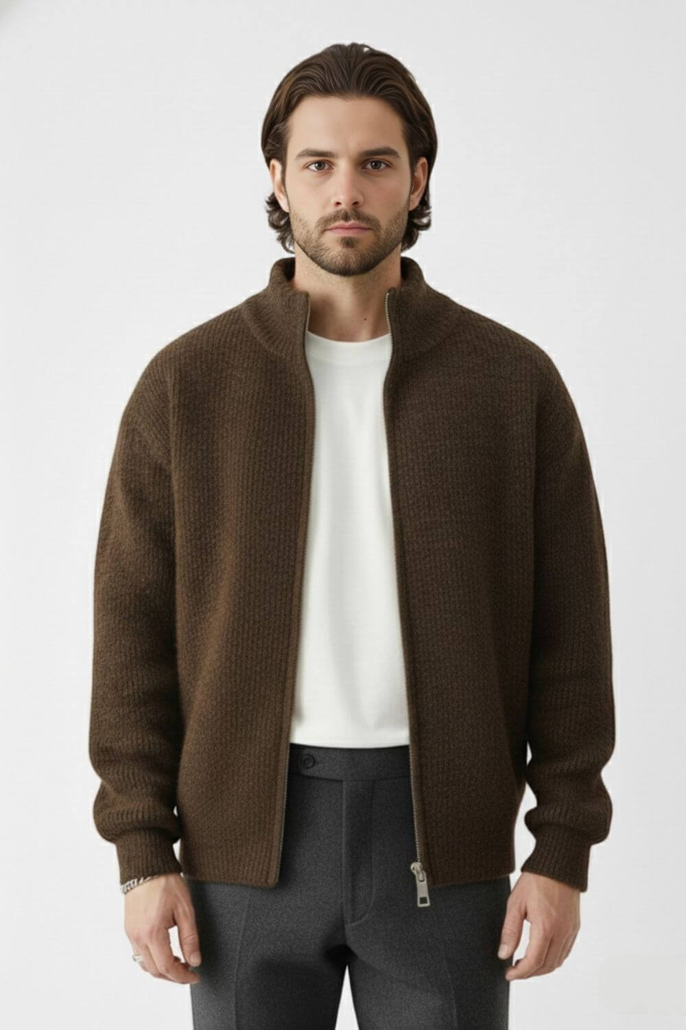 Caurelle | Men’s Zip Knit Jumper in Wool Blend
