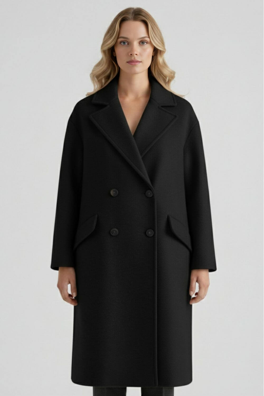 Caurelle | Women’s Long Wool Coat with Lapel Collar