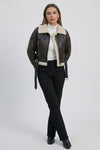Caurelle | Women’s Belted Faux Fur Winter Lapel Jacket