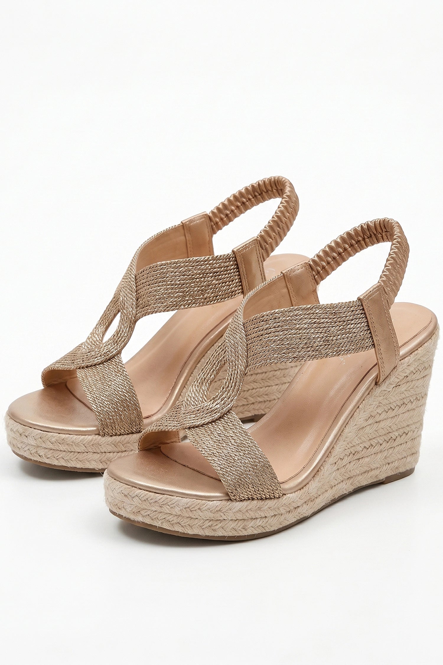 Women's Espadrille Wedge Sandals with Cross Straps