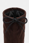 Women’s Winter Chunky Suede Knee High Boots with Drawstring