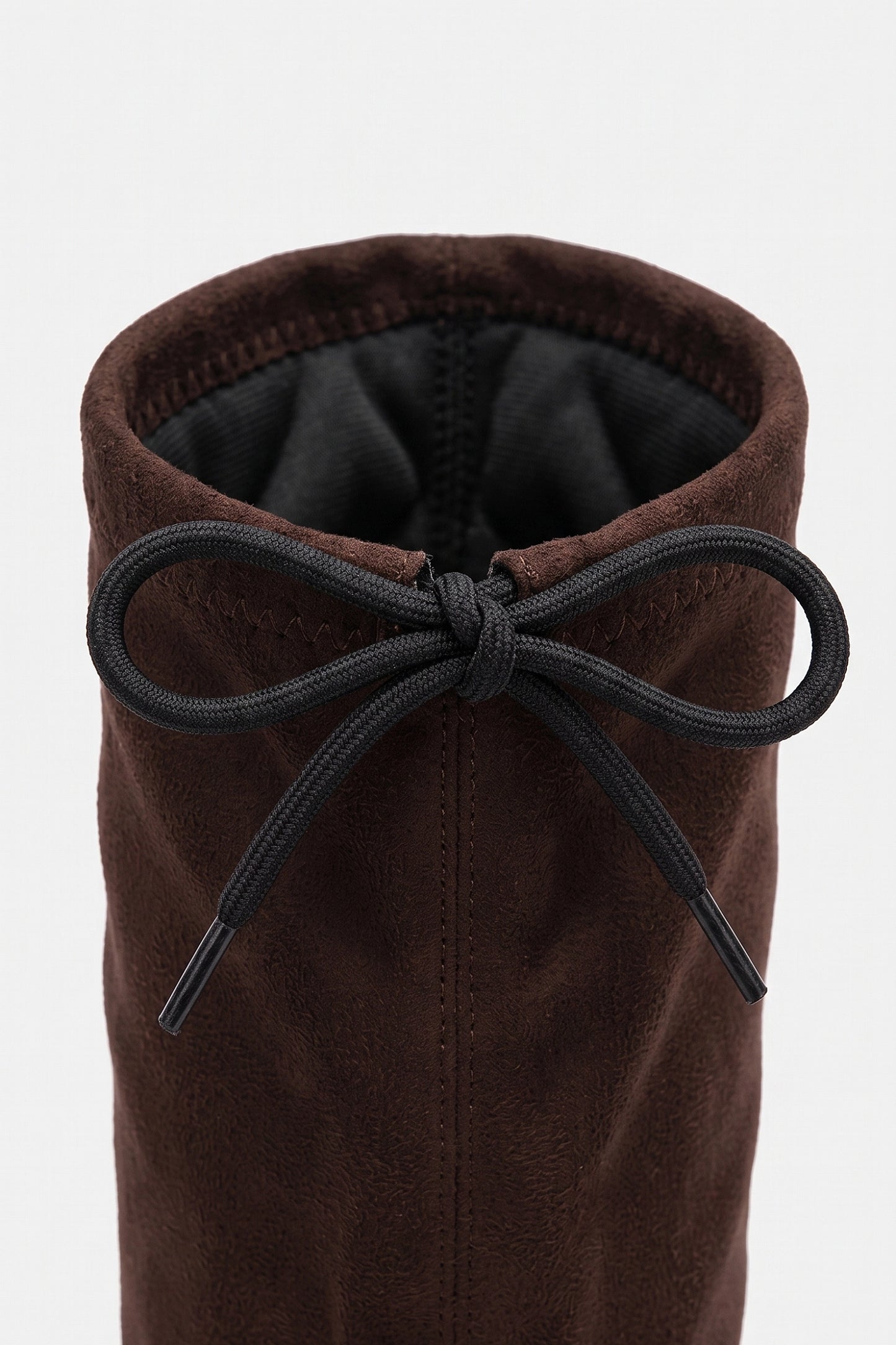 Women’s Winter Chunky Suede Knee High Boots with Drawstring