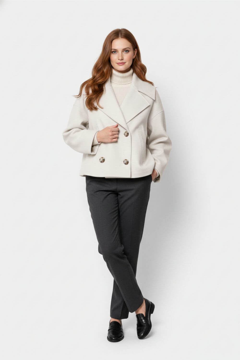 Caurelle | Women’s Cropped Double-Breasted Winter Jacket