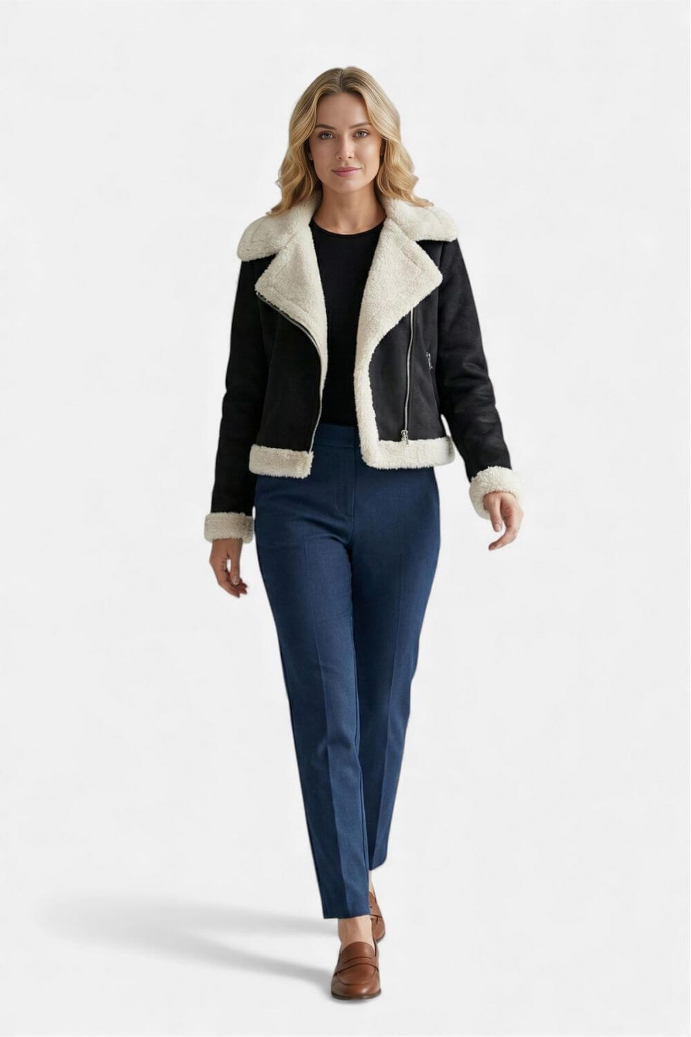 Caurelle | Women’s Faux Fur Suede Teddy Jacket