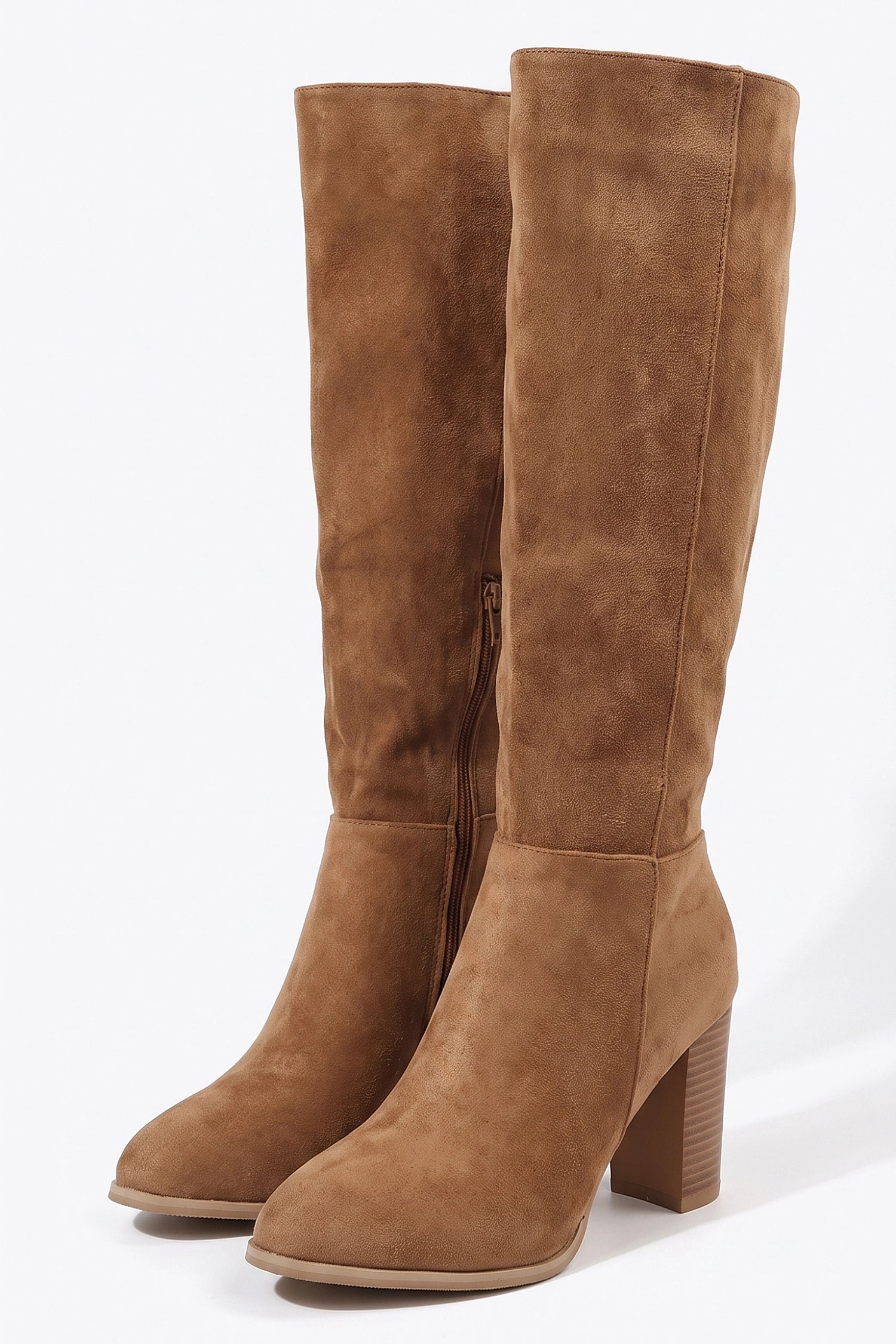 Women's Winter Comfortable Suede Knee High Boots with Side Zip