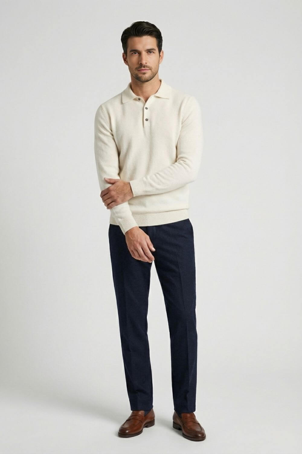 Caurelle | Men’s Long Sleeve Knitted Polo Jumper