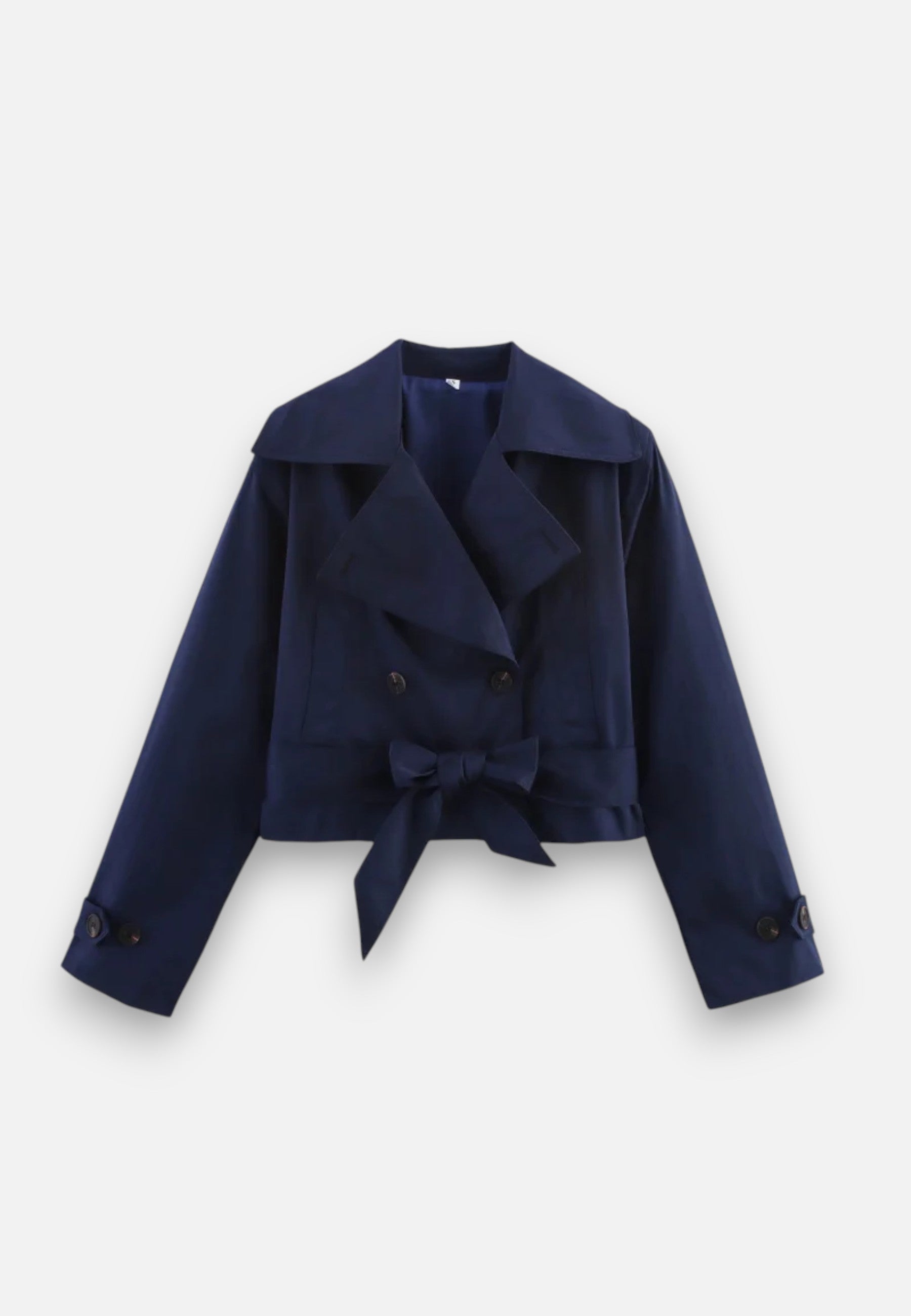 Caurelle | Women’s Cropped Trench – Double-Breasted Belted