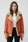 Caurelle | Women’s Faux Fur Lapel Jacket - Refined Belted Silhouette