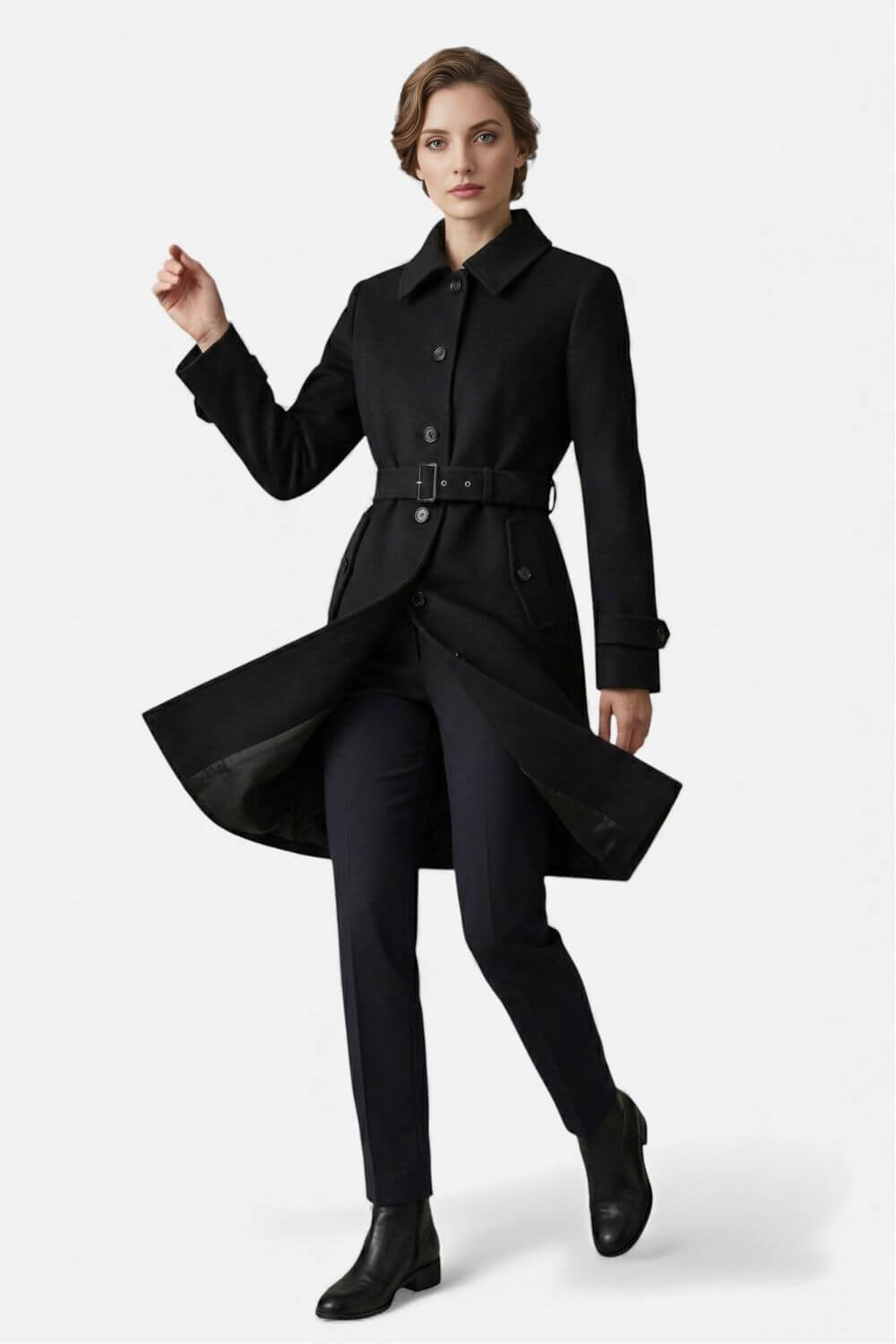 Caurelle | Women’s Refined Belted Long Coat
