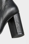Women’s Winter Versatile Black Leather Knee High Boots with Block Heel