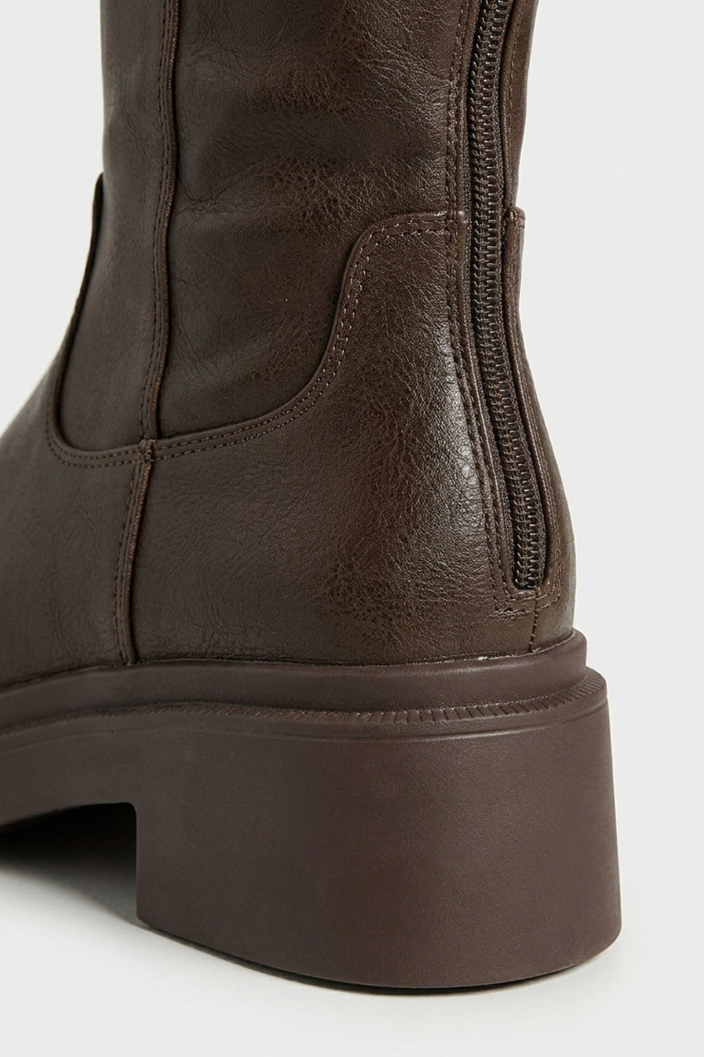Women’s Winter Chunky Block Heel Knee High Boots with Back Zipper