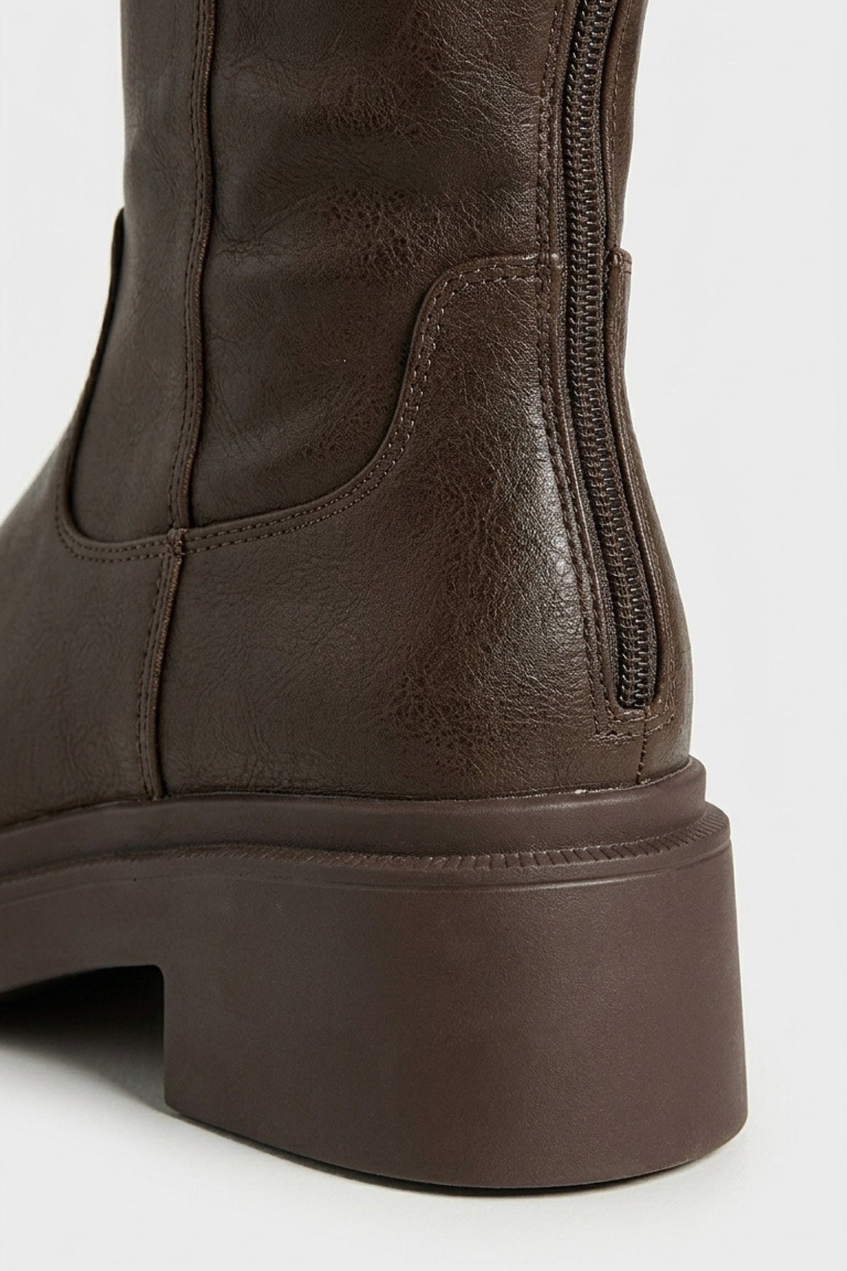 Women’s Winter Chunky Block Heel Knee High Boots with Back Zipper