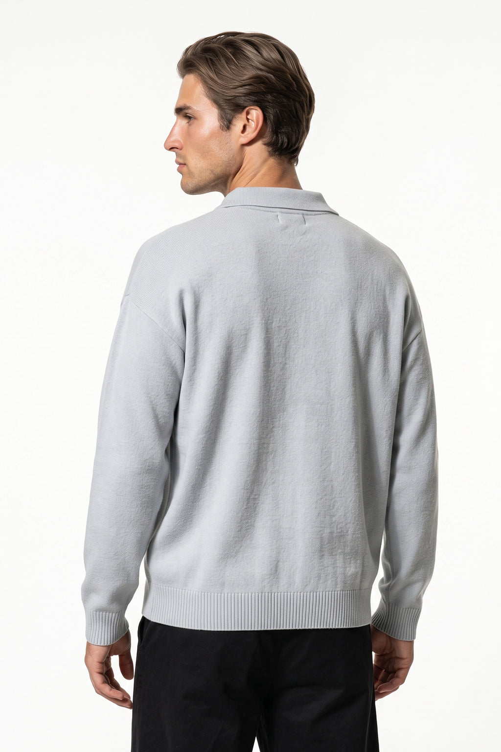 Men's Winter Comfortable Knitted Polo Jumper Relaxed Fit