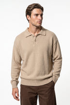 Men's Winter Comfortable Knitted Polo Jumper Relaxed Fit
